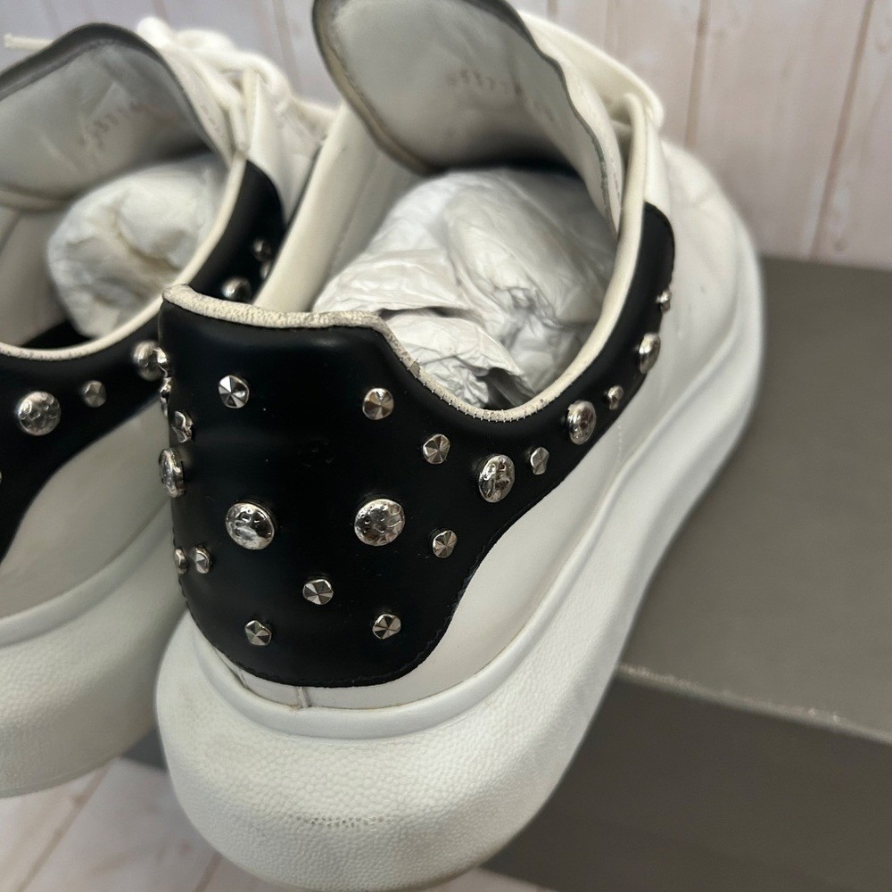 Alexander McQueen Studded Oversized Sneakers White Size 12 - Picture 4 of 13